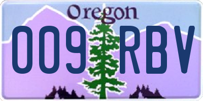 OR license plate 009RBV
