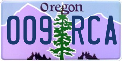 OR license plate 009RCA