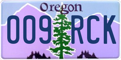 OR license plate 009RCK