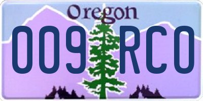 OR license plate 009RCO