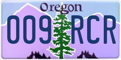 OR license plate 009RCR