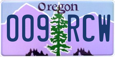 OR license plate 009RCW