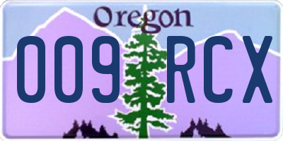 OR license plate 009RCX