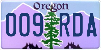 OR license plate 009RDA
