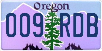 OR license plate 009RDB