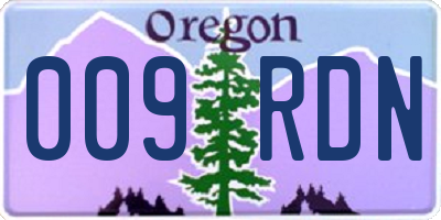 OR license plate 009RDN