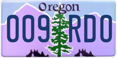 OR license plate 009RDO