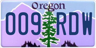 OR license plate 009RDW