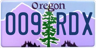 OR license plate 009RDX