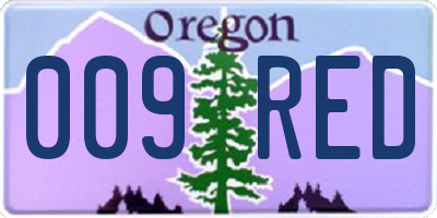 OR license plate 009RED