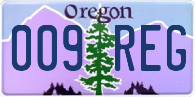 OR license plate 009REG