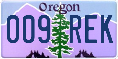 OR license plate 009REK