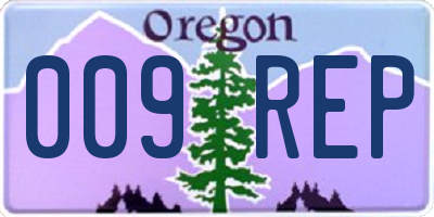 OR license plate 009REP