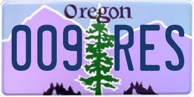 OR license plate 009RES