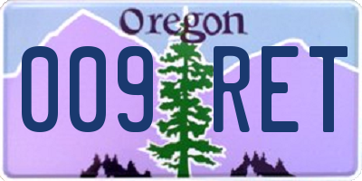 OR license plate 009RET