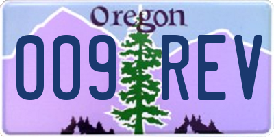 OR license plate 009REV