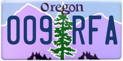 OR license plate 009RFA