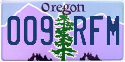 OR license plate 009RFM