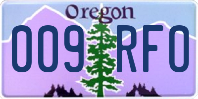 OR license plate 009RFO