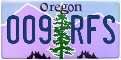 OR license plate 009RFS