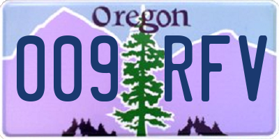 OR license plate 009RFV