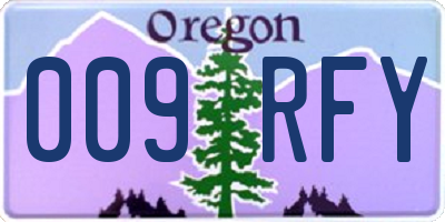 OR license plate 009RFY