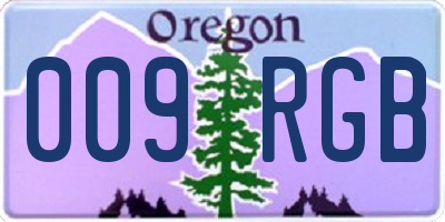 OR license plate 009RGB