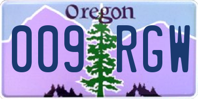 OR license plate 009RGW