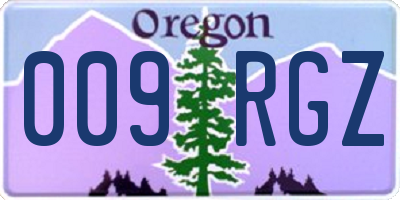 OR license plate 009RGZ