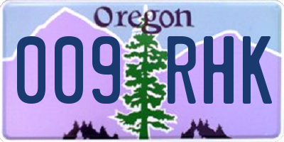 OR license plate 009RHK