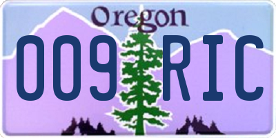 OR license plate 009RIC