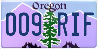 OR license plate 009RIF