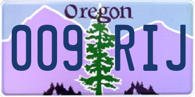 OR license plate 009RIJ