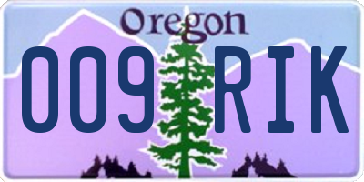 OR license plate 009RIK