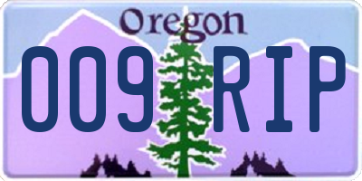 OR license plate 009RIP