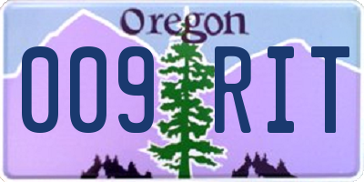 OR license plate 009RIT