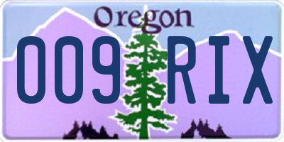 OR license plate 009RIX