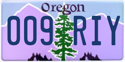 OR license plate 009RIY