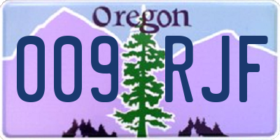 OR license plate 009RJF