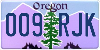 OR license plate 009RJK