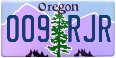 OR license plate 009RJR