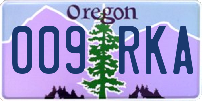 OR license plate 009RKA