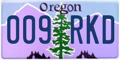 OR license plate 009RKD