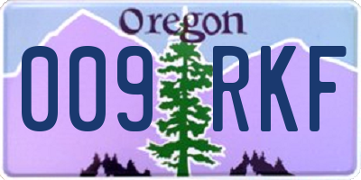 OR license plate 009RKF