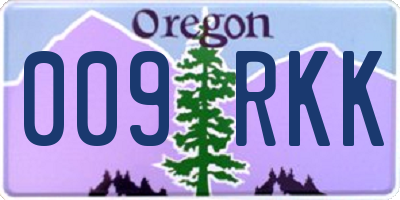 OR license plate 009RKK