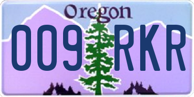 OR license plate 009RKR