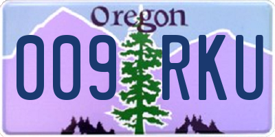 OR license plate 009RKU