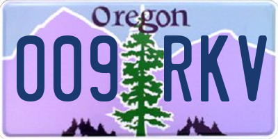 OR license plate 009RKV