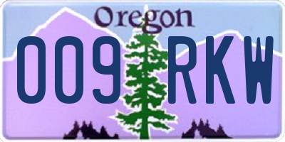 OR license plate 009RKW