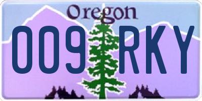 OR license plate 009RKY